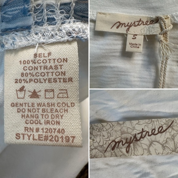 Mystree Women’s Blue White Striped Smocked Peplum Tank Top Sleeveless Cotton S - Picture 6 of 10